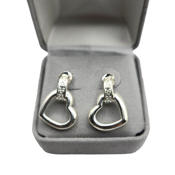 Brighton Sterling Silver Heart Earrings 925 Signed B in Circle comes in box - Picture 8 of 9